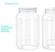 ljdeals 1 Gallon Clear Plastic Jars with Lids, Wide Mouth Storage  Containers, Pack of 2, BPA Free, Food Safe, made in USA