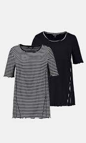 Knit tops and tees are essential to every wardrobe. 2 Pack Of Lettuce Hem A Line Fit Cotton Knit Tees T Shirts Tops Ulla Popken Europe