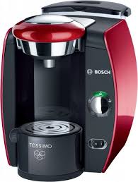 Das kleine display wertet die maschine optisch auf und ist super einfach zu. Bosch Tas 4213 Tassimo Multi Getranke Automat Glamour Rot Anthrazit Euronics
