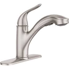 Moen's thoughtfully designed power clean technology provides an improved powerful, concentrated spray for faster clean up. Moen Part 87557srs Moen Brecklyn Single Handle Pull Out Sprayer Kitchen Faucet With Power Clean In Spot Resist Stainless Pull Out Spray Kitchen Faucets Home Depot Pro