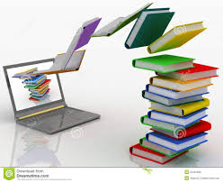 Libros Y Computadora Portátil Stock de ilustración - Ilustración ...
