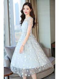 Wholesale Embroidered Crew Neck Classy Dresses From China To Japan Eya011144gb Wholesale7 Net Classy Dress Dresses Korean Fashion Dress
