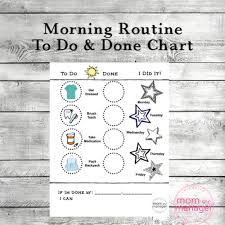 Morning Routine To Do And Done Reward Chart
