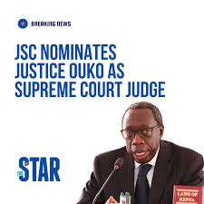 The judicial service commission has named justice william ouko as the successful candidate for the position of supreme court judge. 8lwnsixhvyynsm