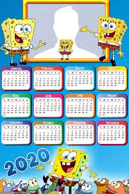 Spongebob Squarepants Calendar 2020 Photo Frame Collage Framed Photo Collage Calendar 2020 Diy Desk Calendar
