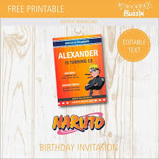 Free Printable Naruto Birthday Party Invitations Birthday Buzzin Naruto Birthday Birthday Party Invitations Free Printable Birthday Invitations