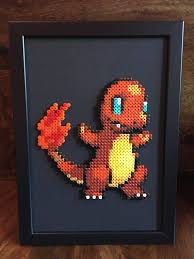 Salameche Ou Dracaufeu Pokemon Pixel Art A4 Encadre Perle Photo Disponible A L Unite Ou En Lot De 2 Pixel Art Beads Pictures Pokemon