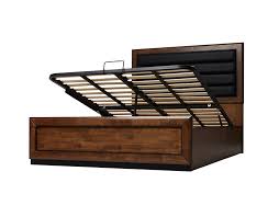 Modern and unique contemporary design flat packed and ready to ship Riviera Bed Frame W Gas Lift Storage Baltimore Brown Bedroom Furniture Forty Winks