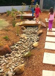 Dry Creek Bed In 2020 Backyard Easy Backyard Outdoor Play Areas