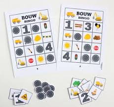 Bingo Voor Kinderfeestje Bingo Bingo Kaarten Bouw Thema