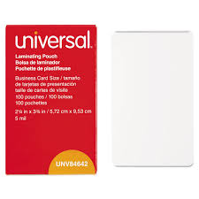 Universal Unv84642 100 Per Box Clear Laminating Pouches 2 1 4 Inch X 3 3 4 Inch 20 Want Additional Info Click On Th In 2020 Business Card Size Card Sizes Pouch