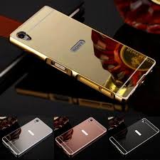 Capa De Celular Sony Xperia Z1 For Sony Xperia M4 Aqua Dual Z1 Z2 Z3 Z4 Z5 Compact Gold Aluminum Frame Mirror Acrylic Back Cover Case Plating For Sony M4 M5 Sony Xperia Z3 Sony Xperia