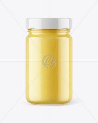 Clear Glass Jar With Mustard Sauce Mockup In Jar Mockups On Yellow Images Object Mockups