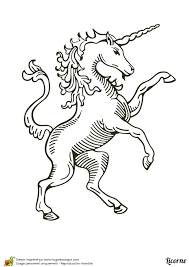 Les contours sont de 2,5mm : Dessin A Colorier D Une Licorne Du Moyen Age