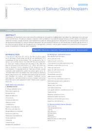 Mucoepidermoid carcinoma (mec) is the most common salivary gland malignancy, but categorization is complicated by variability in grading systems and uncertain prognostic brandwein assigned the highest percentage of high grade (29%) and afip the highest percentage of low grade (80%). Pdf Taxonomy Of Salivary Gland Neoplasm Aesha Imran Academia Edu