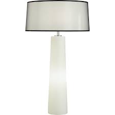 A rare sculptural shape white frosted glass table lamp, designed in the 1960s by laurel lamp company. Robert Abbey 1578b Frosted Glass Olinda 34 Column Table Lamp With A Black Organza Shade Lightingshowplace Com