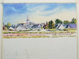 Le Village De Damgan Pas A Pas Joel Simon Comment Peindre Art Paysagiste Peinture Aquarelle