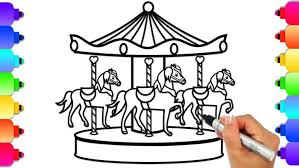 Jpg click the download button to see the full image of carousel coloring page free, and download it in your computer. How To Draw A Carousel With Glitter And Markers Amusement Park Coloring Book Glitter Art Bizimtube Creative Diy Ideas Crafts And Smart Tips