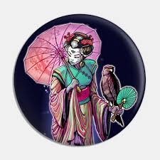 She doesn't have any characters so wanted me to draw smth dark with a canine skull. Floating Geisha Anime Art Pin Teepublic
