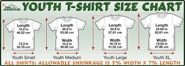T Shirt Sizing Kids Tshirts Youth Shirts Kids Shirts