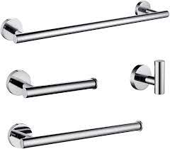 The success of a whole lies in the details. Amazon Com Luckin Towel Bar Set Chrome Polish Modern Bathroom Accessories Set Silver Hardware 4 Pcs Bath Towel Rack Set With Toilet Paper Holder Home Kitchen