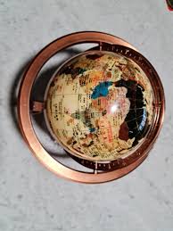 Large artistic brass/metal hollowed world globe. Globe Of The World Rose Gold And Glossy Bone Women S Fashion Jewelry Organisers Precious Stones On Carousell