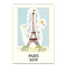 2019 Paris Wall Calendar Desk Paper Source Wall Calendar Paris Wall Paris