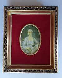 Vintage Wood Frame Red Velvet Cameo Style Convex Glass Shadow Box Type Picture Frame Victorian French Baroque Glass Shadow Box Red Frame Shadow Box