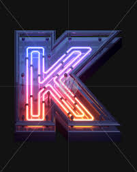 K From Neon Game Font On Yellow Images Creative Fonts