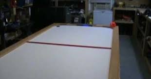 Diy Air Hockey Table This Is A Custom Built Air Hockey Table It Is A Full Size 4 X 8 Table With Oak Skirt Trim Air Hockey Hockey Decor Air Hockey Table