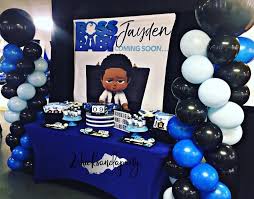 Black Boss Baby Baby Shower Decorations Pin By Kidsteensswag On Baby Boys Baby Boy Shower Party Baby Birthday Party Theme Baby Birthday Party Boy