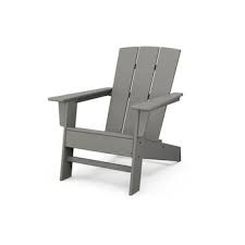 Polywood Oakport Slate Grey Plastic Stationary Adirondack Chair S With Slat Seat Lowes Com Adirondack Chair Trex Outdoor Furniture Adirondack Chairs Patio