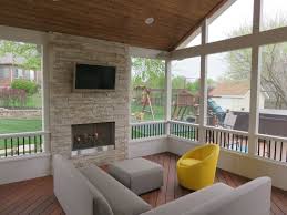 Archadeck Of Kansas City Porch Fireplace Patio Fireplace Screened In Patio