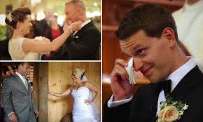 Photographers capture the first time grooms see their brides in video  montage