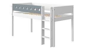 Erweiterung trendy halbhohes bett mit leiter vom kinderbett zum halbhohen bett mit wenigen handgriffen robust und stabil durch massives kiefernholz online das plus in unserem sortiment. Flexa Halbhohes Bett Flexa White Weiss Blau Senkrechte Leiter