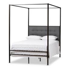 The four canopy posts meet in the middle to create a piece that will make a beautiful statement and. Eleanor Vintage Industrial Finished Metal Canopy Bed Queen Black Baxton Studio Target