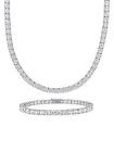 2-Piece Sterling Silver, White & Blue Topaz Necklace & Earrings Set Concerto