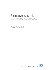 The following data of trade reports comes from customs data. Company Addresses Pdf 312 Kb Ci Portal Zf Friedrichshafen