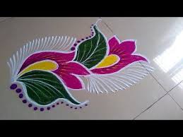 Rangoli On Outside Of Home Made By Jyoti Raut Rangoli Youtube Rangoli Border Designs Simple Art Designs Free Hand Rangoli Design