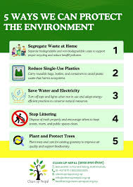 Protecting the environment starts with us. Every choice we make, every  action we take, shapes the future of our planet. By segregating waste,  reducing single-use plastics, conserving water and energy, stopping  littering,