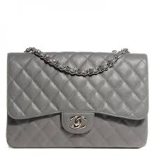 Authentic Black And White Chanel Bag Chanel Caviar Quilted Jumbo Single Flap Grey Chanel Chanel Caviar Chanel Bag