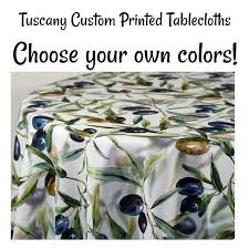 Custom Tablecloth Tuscany Print Custom Printed Olive Etsy Custom Table Cloth Custom Print Prints