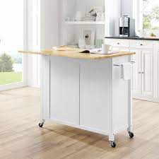 It has natural color and texture. Crosley Furniture Savannah Wood Top Drop Leaf Kitchen Island Cart