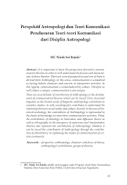 Https Media Neliti Com Media Publications 99526 Id Perspektif Antropologi Dan Teori Komunik Pdf