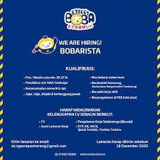 Check spelling or type a new query. Lowongan Kerja Bobarista Di Street Boba Ngesrep Semarang Lokersemar Id