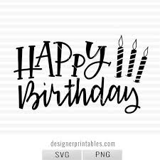 Black And White Candles Clipart Happy Birthday With Candles Designer Printables Birthday Candle Clipart Happy Birthday Printable Happy Birthday Posters