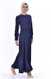 Sefamerve Tesettur Puskullu Lacivert Elbise Modelleri Elbise Modelleri Elbise The Dress