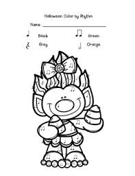 Show your kids a fun way to learn the abcs with alphabet printables they can color. Halloween Color By Rhythm Musical Coloring Sheets By The Lala Room