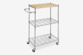 White kitchen island wood top storage bar cart two shelves. 11 Best Kitchen Carts 2021 The Strategist