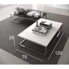 prairie table basse rectangulaire en marbre blanc pietement metal chrome mesas de cafe de marmol mesas de cafe mesas de centro modernas